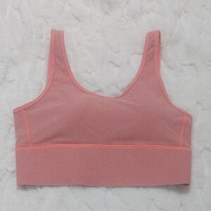 Under Armour Pink Grey Seamless Sports Bra with Wide Straps And Foam Cups (S)